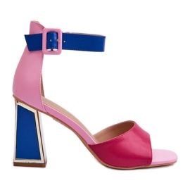 Elegante højhælede kvinders sandaler, Pink Rosazara lyserød