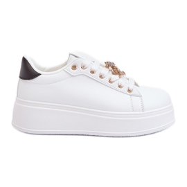 Platformsneakers til kvinder med bamse, hvid Moanda