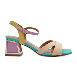 S.Barski Pastel højhælede kvinders sandaler D&amp;A CR482 Beige
