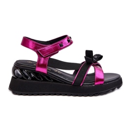 S.Barski Damesandaler med sløjfe D&amp;A CR956 Fuchsia lyserød