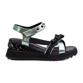 S.Barski Damesandaler med sløjfe D&amp;A CR956 Grøn