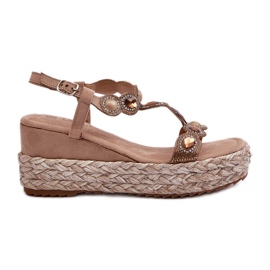 Damesandaler med fletning S.Barski MY291 Beige
