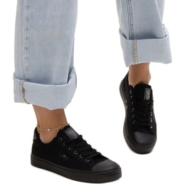 Sorte stof sneakers Big Star LL274092
