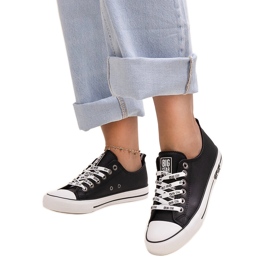 Sorte øko læder sneakers Big Star KK274096