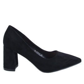 Clairay Black bredhælede pumps sort