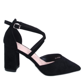 Thoiss Black cross-strop pumps sort