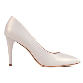 Sergio Leone Hvide pearl pumps med høj hæl