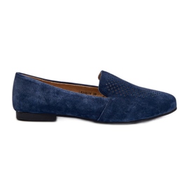 S.Barski Ruskind Komfortable mokkasiner Navy Blue Giovana blå