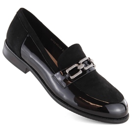 Sort Filippo DP6245 dame loafers med cubic zirconia