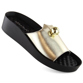 Dame flip-flops i metallisk guld Sabatina 2318-1 gylden