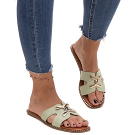 Grønne flip flops med Razanna spænde