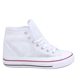 Mousse White gennembrudte high-top sneakers hvid