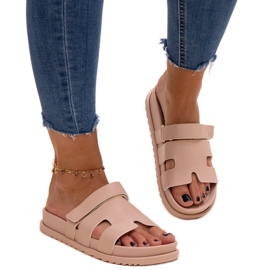Beige velcro flip-flops fra Kassis