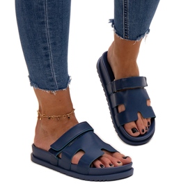 Marineblå velcro-flip-flops fra Kassis