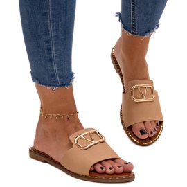 Beige flip-flops med Mariza-spænde