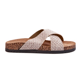 Dameflip-flops på en korkplatform Beige Tesolen