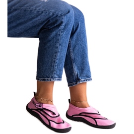 Sporty pink vandsko Big Star NN274A804 lyserød roser og lilla