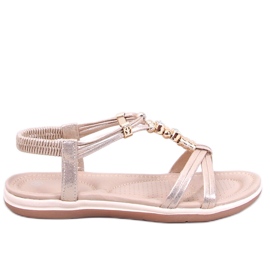 Haezz Gold sandaler med dekorative zirkoner gylden
