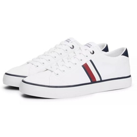 Tommy Hilfiger Hi Vulc Low Stripes Mesh sko FM0FM04946 Ybs hvid