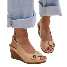 Evento Beige kilesandaler fra Lundblad