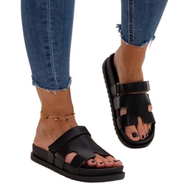 Sorte Kassis velcro flip-flops