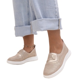 Ethels guld perforerede læder sneakers gylden