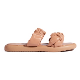 Stilfulde beige flade flip-flops til kvinder