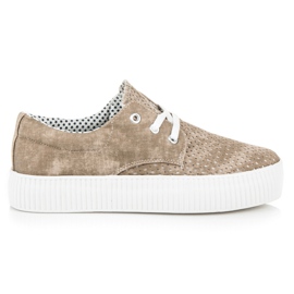 Kylie Openwork sneakers på platformen brun
