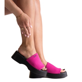 Pink flip-flops på Big Star NN274026 platformen lyserød