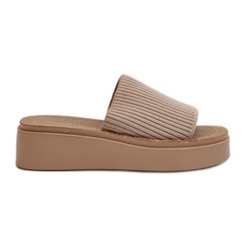 Sergio Leone SK083H Platform flip flops til kvinder, beige