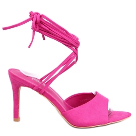 Gennaro Fuchsia højhælede sandaler med snøre lyserød