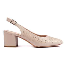 Gennembrudte højhælede pumps fra Sergio Leone beige