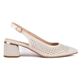 Gennembrudte perlepumps med åben hæl fra Sergio Leone beige