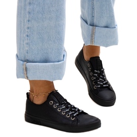 Sorte øko læder sneakers Big Star KK274106