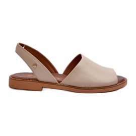 Zazoo 40327 læder slip-on sandaler, beige