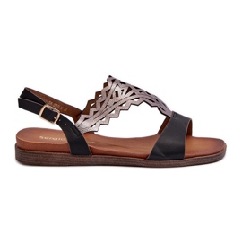 Sergio Leone SK070H Flade sandaler til kvinder Sort