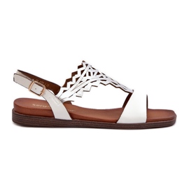 Sergio Leone SK070H flade sandaler til kvinder, hvid