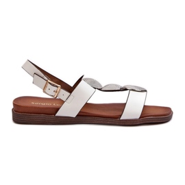 Flade sandaler til kvinder med dekorationer Sergio Leone SK072H Hvid