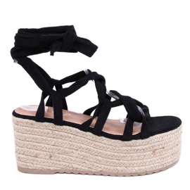 Platform espadriller fra Manon Black sort