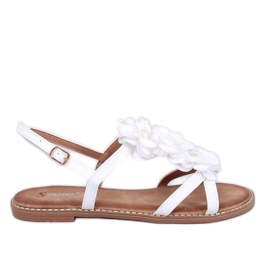 Amaur White sandaler med sarte blomster hvid
