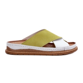 Læderprofilerede flip-flops Maciejka 04986-11 Lime hvid