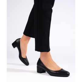Elegante sorte lavhælede pumps fra Sergio Leone