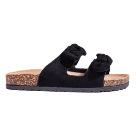 Klassiske sorte korkflip-flops til kvinder
