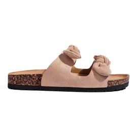 Klassiske beige korkflip-flops til kvinder