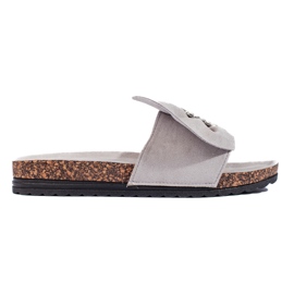 Grå flip-flops med korksål