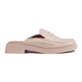 Beige lukkede dameflip-flops