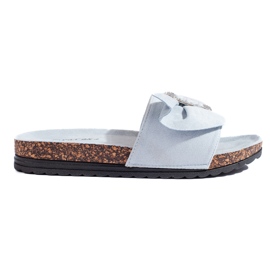 Blå flip-flops med korksål
