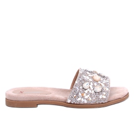Abriel Khaki sten flip-flops beige