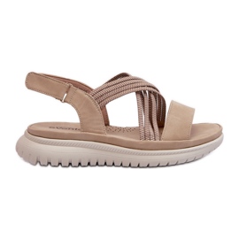 Evento Lette, komfortable kvinders velcro-sandaler Beige Ceclea