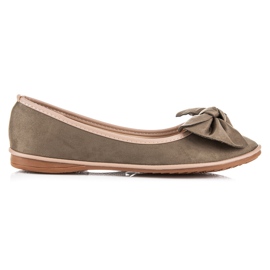 Ideal Shoes Ruskindsballerinaer grøn